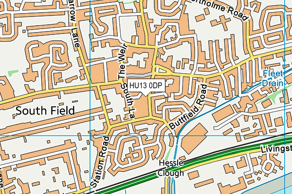 HU13 0DP map - OS VectorMap District (Ordnance Survey)
