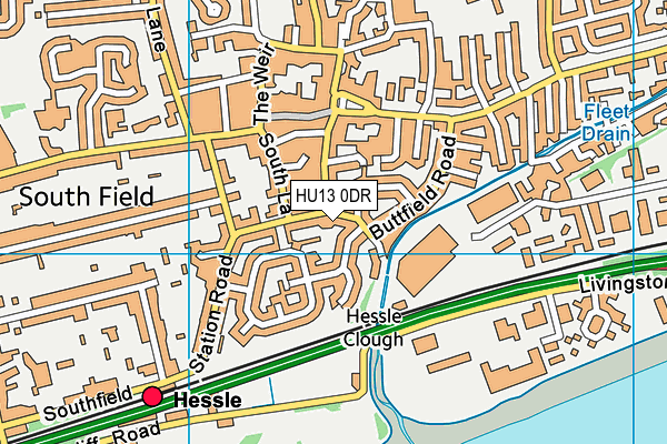 HU13 0DR map - OS VectorMap District (Ordnance Survey)