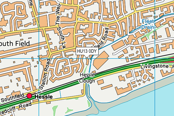 HU13 0DY map - OS VectorMap District (Ordnance Survey)