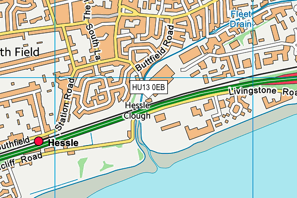 HU13 0EB map - OS VectorMap District (Ordnance Survey)