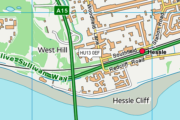 HU13 0EF map - OS VectorMap District (Ordnance Survey)