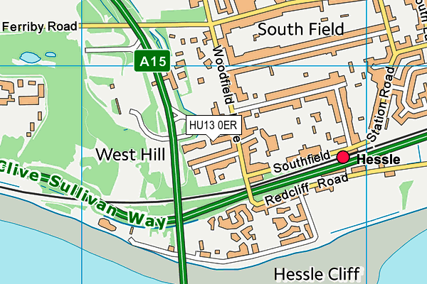 HU13 0ER map - OS VectorMap District (Ordnance Survey)