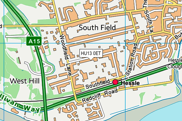 HU13 0ET map - OS VectorMap District (Ordnance Survey)