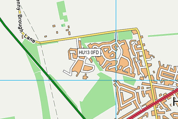 HU13 0FD map - OS VectorMap District (Ordnance Survey)
