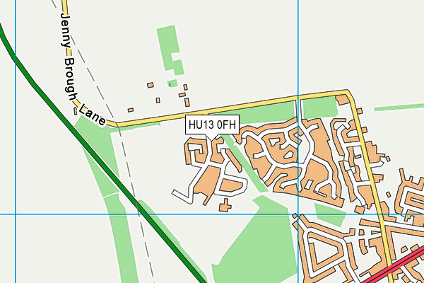 HU13 0FH map - OS VectorMap District (Ordnance Survey)
