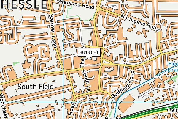 HU13 0FT map - OS VectorMap District (Ordnance Survey)