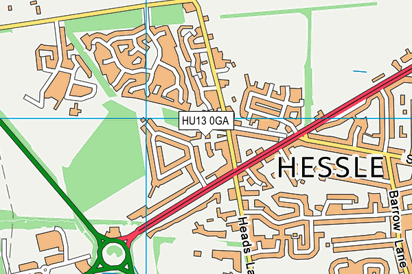 HU13 0GA map - OS VectorMap District (Ordnance Survey)