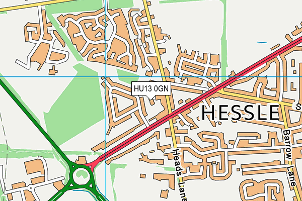 HU13 0GN map - OS VectorMap District (Ordnance Survey)