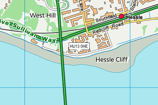 HU13 0HE map - OS VectorMap District (Ordnance Survey)