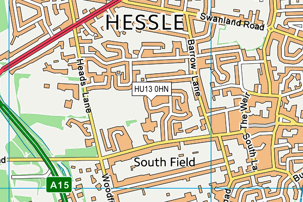 HU13 0HN map - OS VectorMap District (Ordnance Survey)