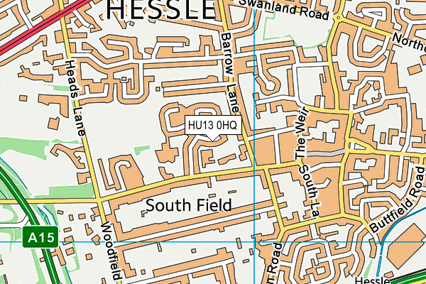 HU13 0HQ map - OS VectorMap District (Ordnance Survey)