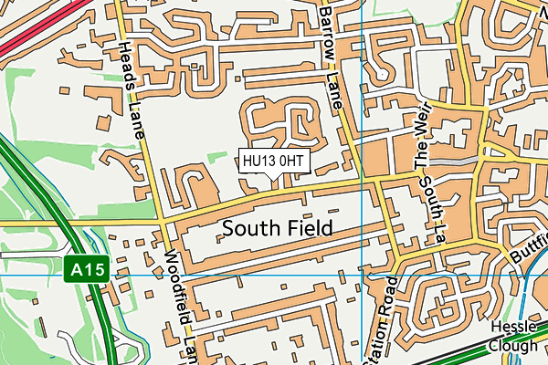 HU13 0HT map - OS VectorMap District (Ordnance Survey)