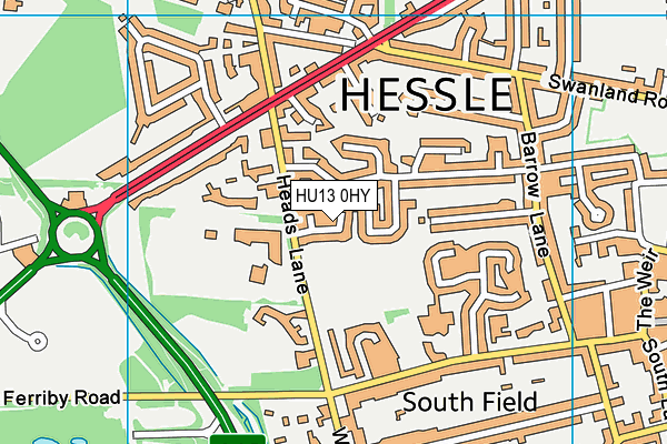 HU13 0HY map - OS VectorMap District (Ordnance Survey)