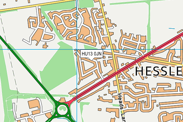 HU13 0JN map - OS VectorMap District (Ordnance Survey)