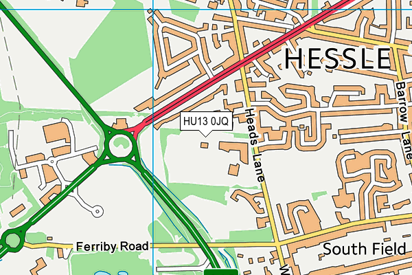 The Hessle Academy map (HU13 0JQ) - OS VectorMap District (Ordnance Survey)