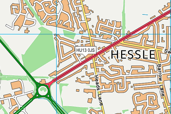 HU13 0JS map - OS VectorMap District (Ordnance Survey)