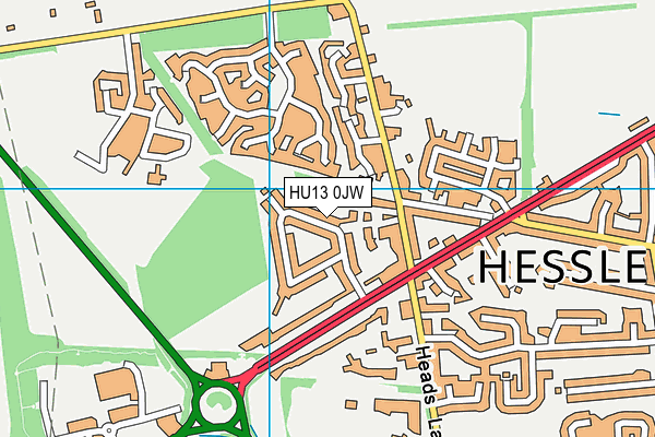 HU13 0JW map - OS VectorMap District (Ordnance Survey)