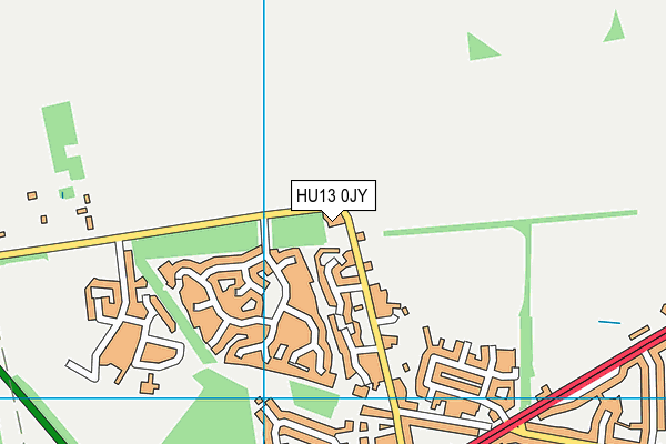 HU13 0JY map - OS VectorMap District (Ordnance Survey)