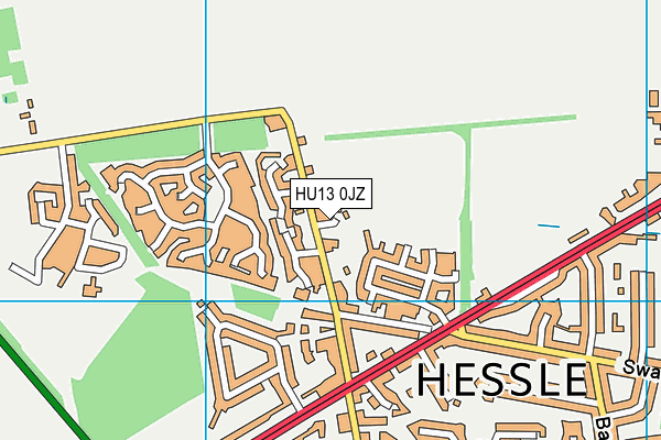 HU13 0JZ map - OS VectorMap District (Ordnance Survey)