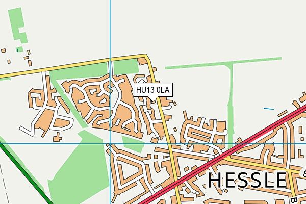 HU13 0LA map - OS VectorMap District (Ordnance Survey)