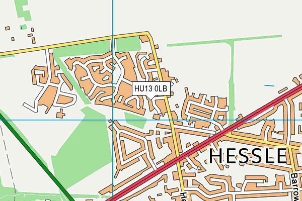 HU13 0LB map - OS VectorMap District (Ordnance Survey)