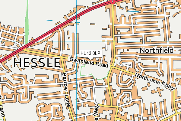 HU13 0LP map - OS VectorMap District (Ordnance Survey)