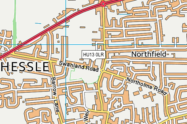 HU13 0LR map - OS VectorMap District (Ordnance Survey)