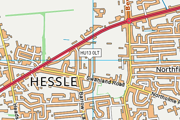 HU13 0LT map - OS VectorMap District (Ordnance Survey)