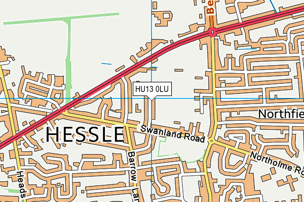 HU13 0LU map - OS VectorMap District (Ordnance Survey)