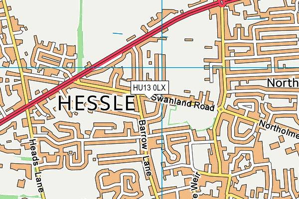 HU13 0LX map - OS VectorMap District (Ordnance Survey)