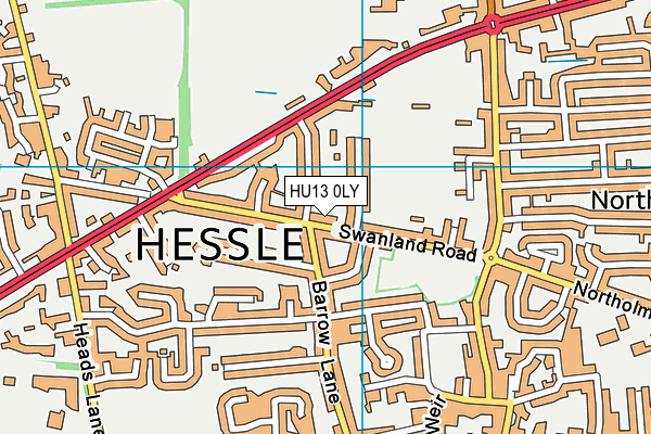 HU13 0LY map - OS VectorMap District (Ordnance Survey)