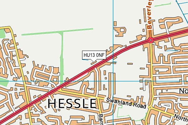 HU13 0NF map - OS VectorMap District (Ordnance Survey)