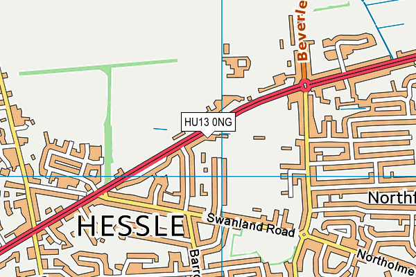 Hessle Lawn Tennis Club map (HU13 0NG) - OS VectorMap District (Ordnance Survey)