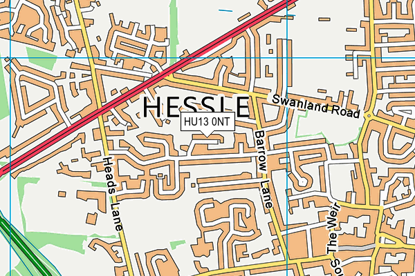 HU13 0NT map - OS VectorMap District (Ordnance Survey)