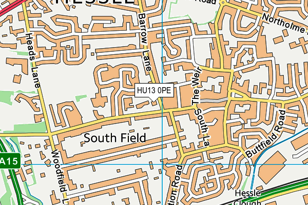 HU13 0PE map - OS VectorMap District (Ordnance Survey)