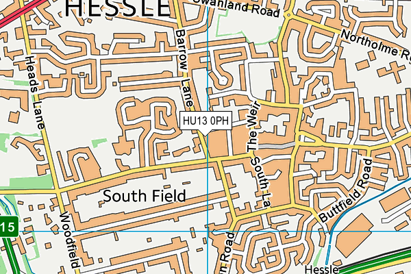 HU13 0PH map - OS VectorMap District (Ordnance Survey)