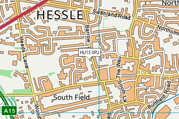 HU13 0PJ map - OS VectorMap District (Ordnance Survey)