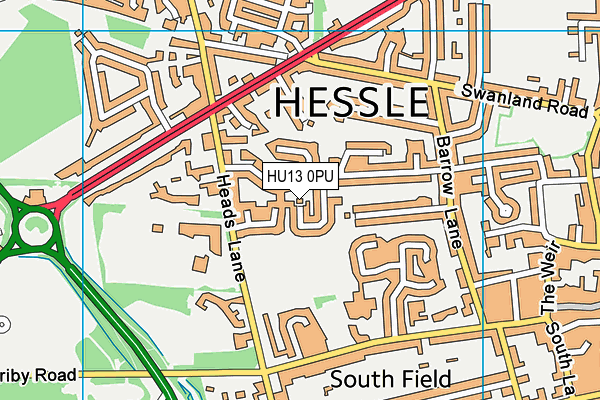 HU13 0PU map - OS VectorMap District (Ordnance Survey)