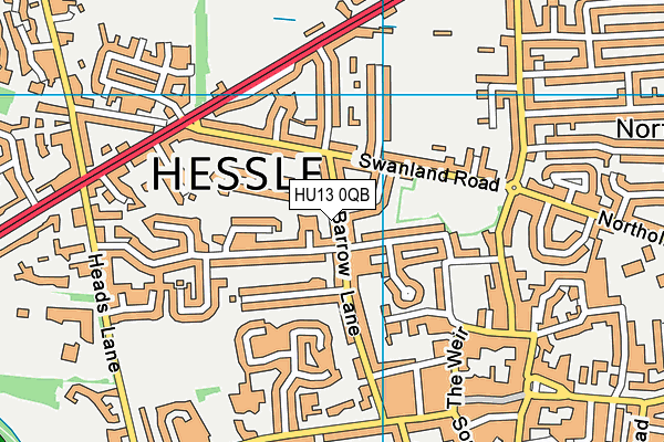 HU13 0QB map - OS VectorMap District (Ordnance Survey)