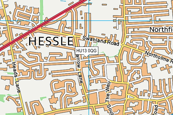 HU13 0QG map - OS VectorMap District (Ordnance Survey)