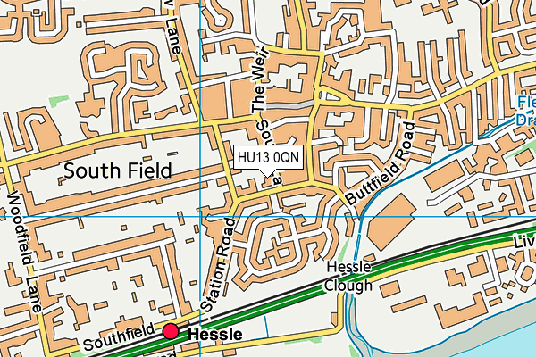 HU13 0QN map - OS VectorMap District (Ordnance Survey)