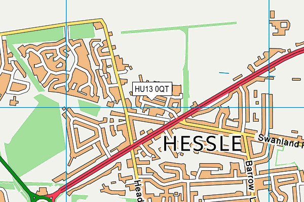 HU13 0QT map - OS VectorMap District (Ordnance Survey)