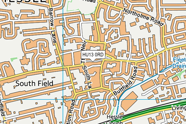 HU13 0RD map - OS VectorMap District (Ordnance Survey)