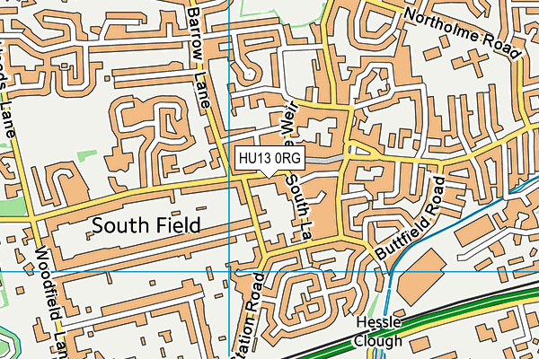 HU13 0RG map - OS VectorMap District (Ordnance Survey)