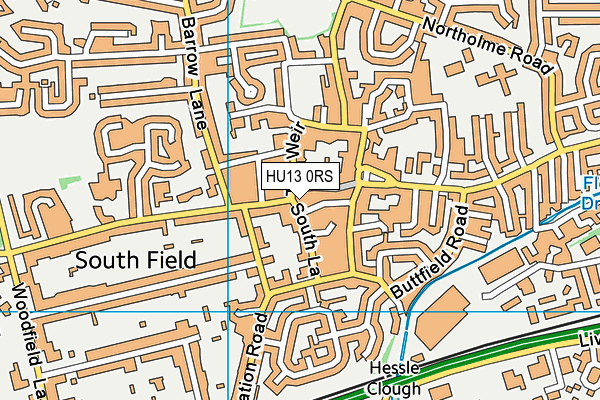 HU13 0RS map - OS VectorMap District (Ordnance Survey)