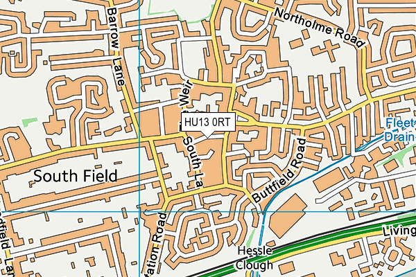 HU13 0RT map - OS VectorMap District (Ordnance Survey)