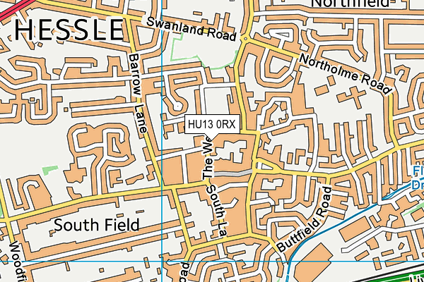 HU13 0RX map - OS VectorMap District (Ordnance Survey)