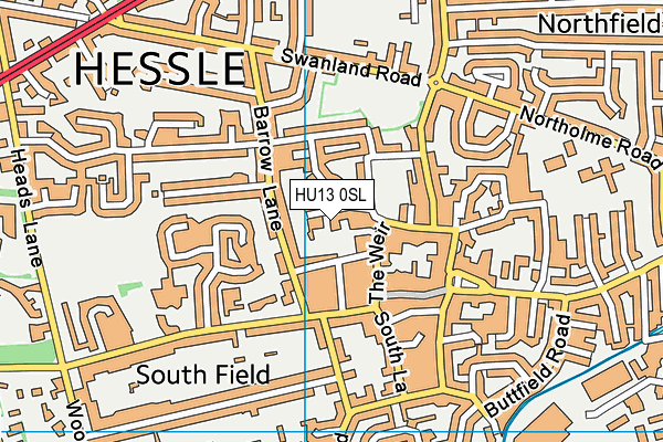 HU13 0SL map - OS VectorMap District (Ordnance Survey)