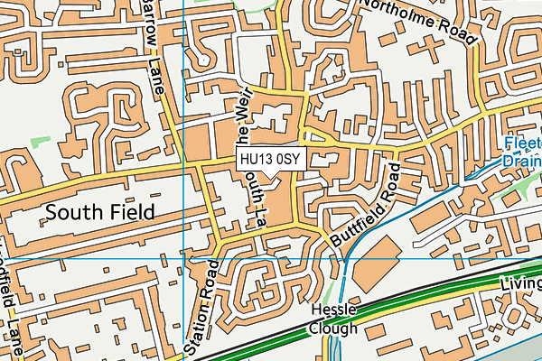 HU13 0SY map - OS VectorMap District (Ordnance Survey)