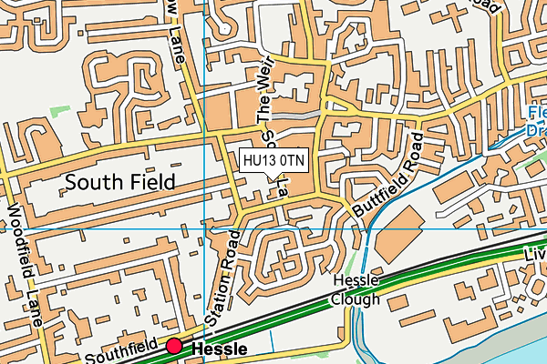 HU13 0TN map - OS VectorMap District (Ordnance Survey)